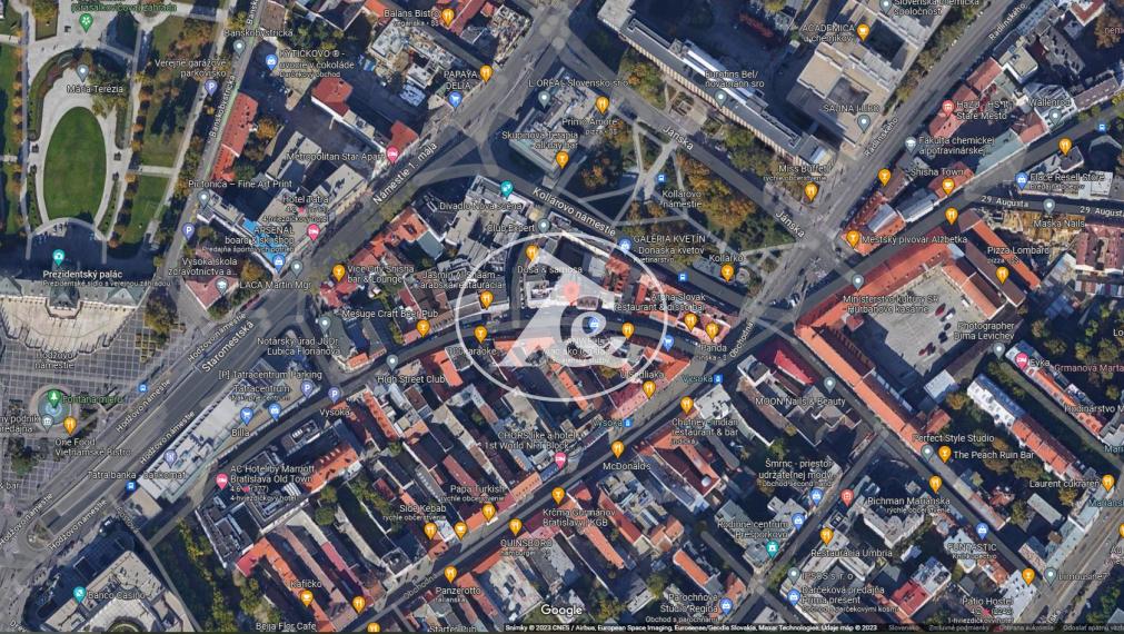 KOMERČNÝ PRIESTOR O VÝMERE 187 M2 S VÝKLADMI DO ULICE - VYSOKÁ UL., STARÉ MESTO