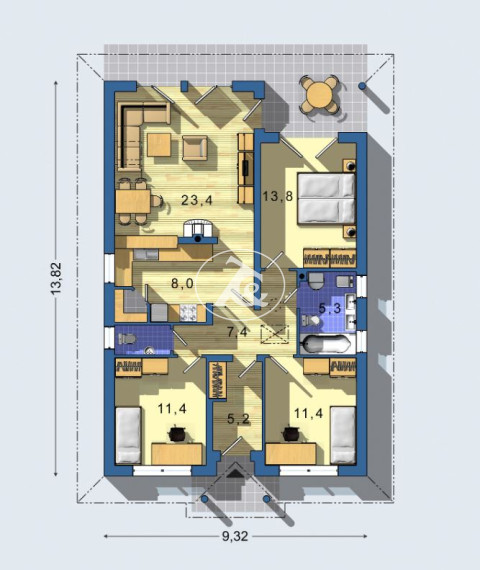 Predaj rozostavaného 4i rodinného domu o výmere 121,8 m2 na pozemku 871 m2 v obci Gbelce, okr. Nové Zámky