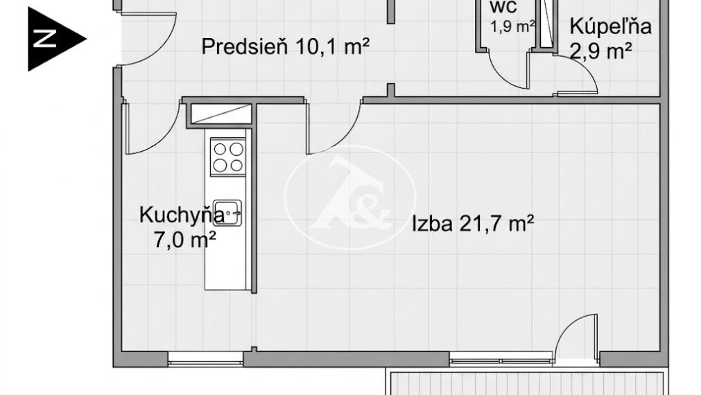 PRIESTRANNÝ 1-IZBOVÝ BYT S BALKÓNOM NA HABURSKEJ UL. V SRDCI ŠTRKOVCA – MOŽNOSŤ 2-IZBOVEJ DISPOZÍCIE