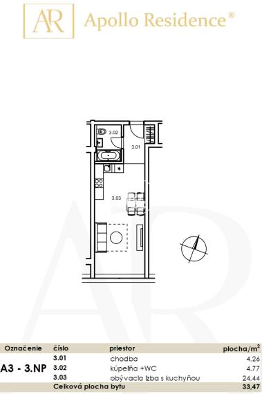 PREDAJ EXKLUZÍVNEHO 1-IZB. KOMPLET ZARIADENÉHO BYTU V PRÉMIOVOM PROJEKTE APOLLO RESIDENCE (Chalúpkova 4)
